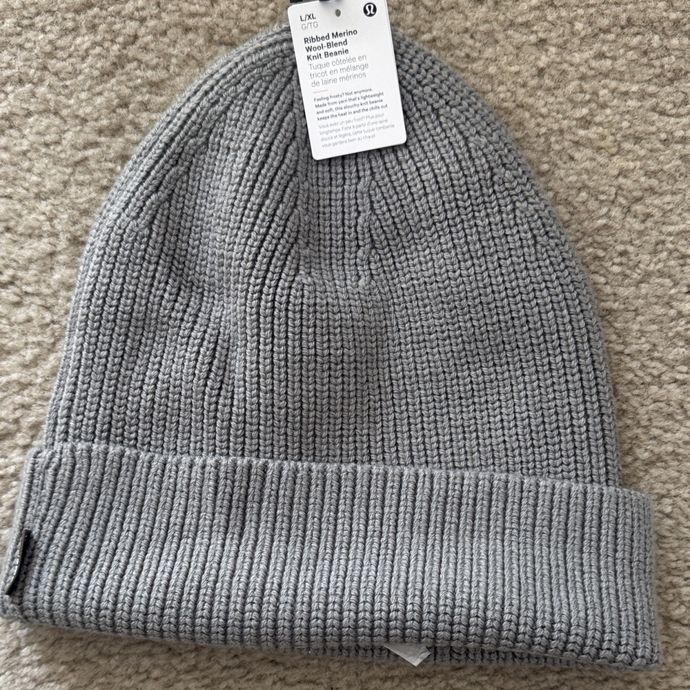 Lululemon Gray Merino Wool-Blend Beanie L/XL